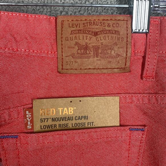 Levis Jeans Misses 10 Red Tab 577 Nouveau Capri Vintage Y2K Lower Rise Loose - Picture 5 of 8
